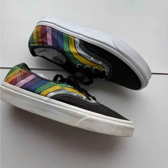 Vans Black Multicolor Stripe Sneakers - Picture 6 of 10